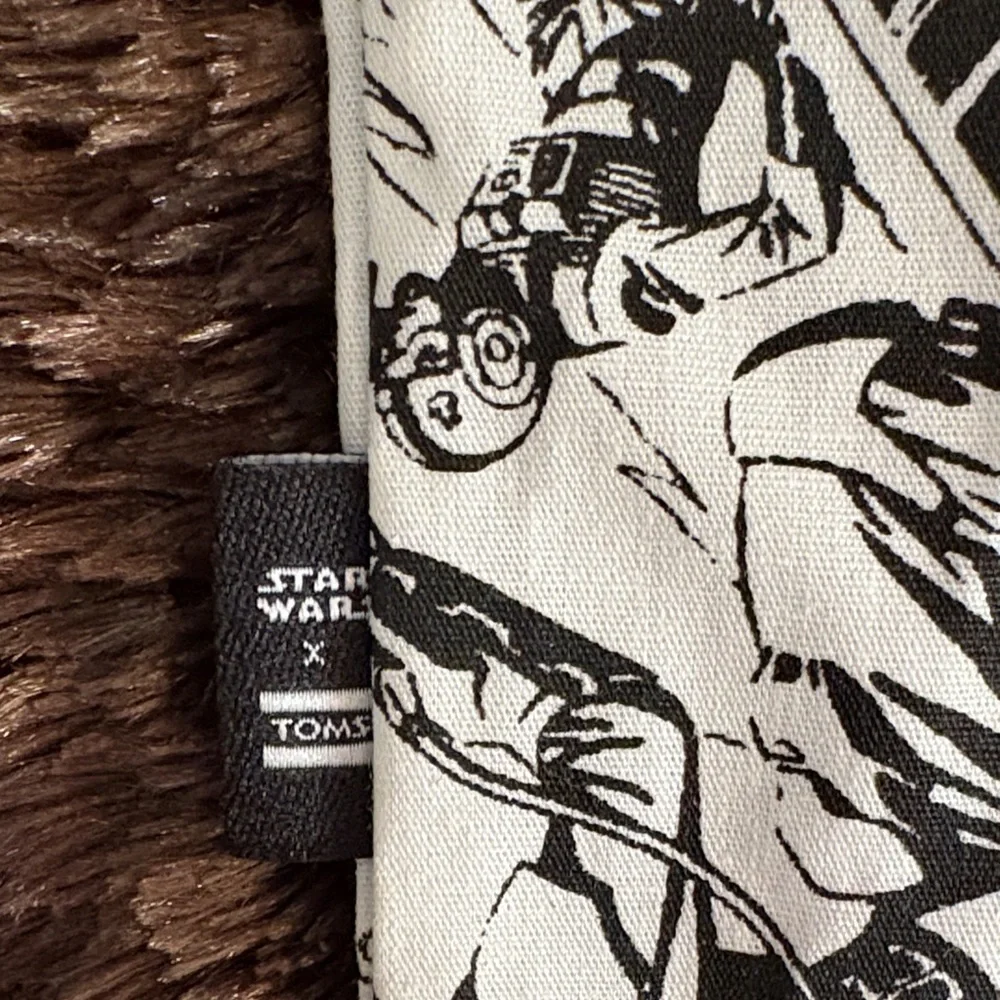 Toms X Star Wars comic Black and White Drawstring shoe travel and storage Bag